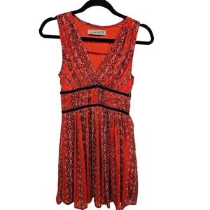 Abercrombie Vintage XS floral viscose soft tunic top. Red. Fit & Flare